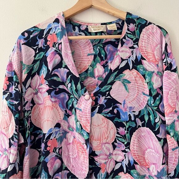 Victorias Secret Nightgown Gold Label Vintage Silk Size Large Seashells Mermaid - Picture 2 of 8